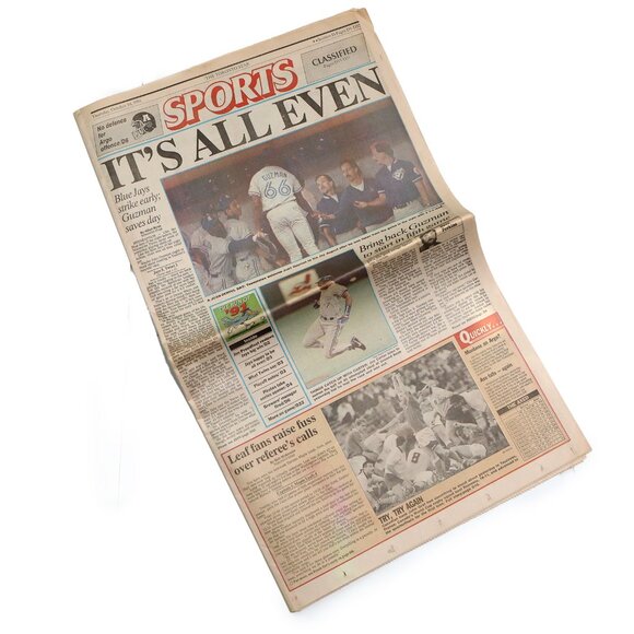 Vintage 1991 Toronto Star Blue Jays Sports Section Classifieds Baseball Retro - Picture 2 of 8